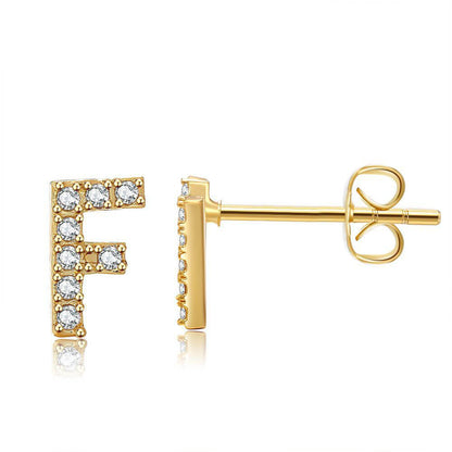 Orecchini con Iniziale in Zirconia Placcati Oro 18K