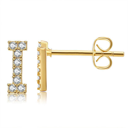 Orecchini con Iniziale in Zirconia Placcati Oro 18K