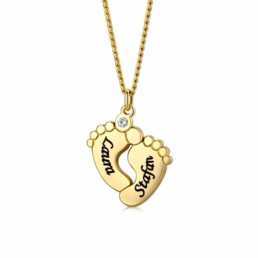 Collana Piedino Personalizzata con Zircone Inciso