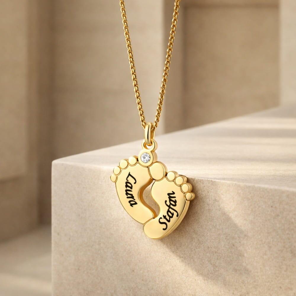 Collana Piedino Personalizzata con Zircone Inciso