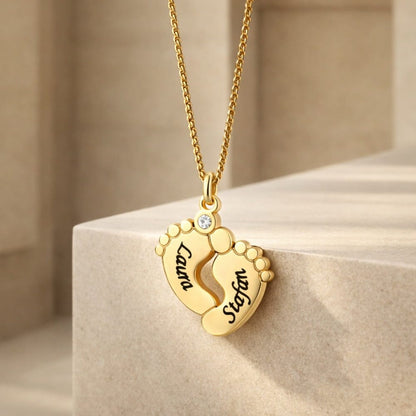 Collana Piedino Personalizzata con Zircone Inciso