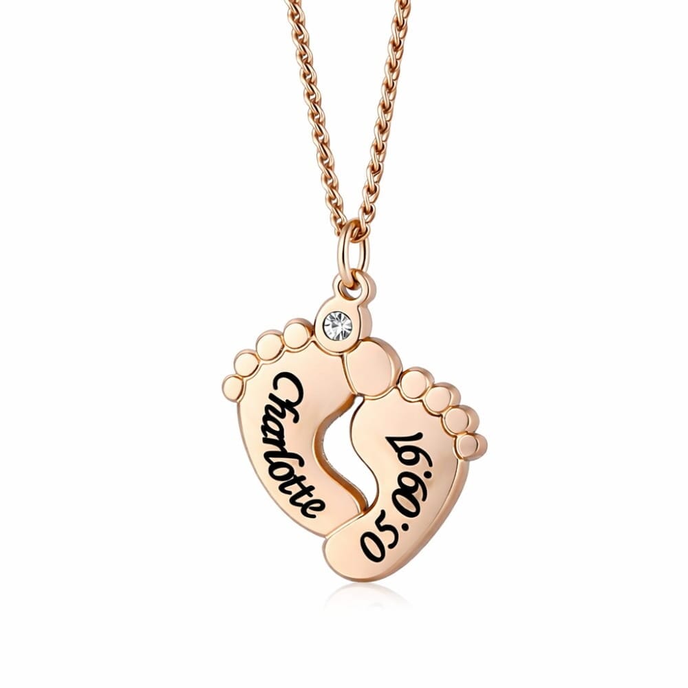 Collana Piedino Personalizzata con Zircone Inciso