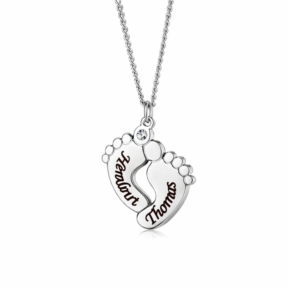 Collana Piedino Personalizzata con Zircone Inciso
