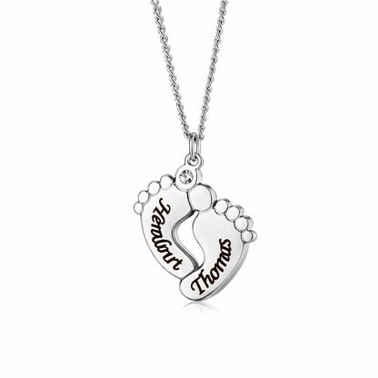 Collana Piedino Personalizzata con Zircone Inciso