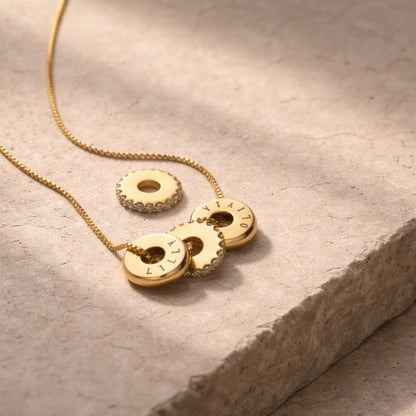 Collana Personalizzata con Nome, Zirconia e Placcatura Oro 18K