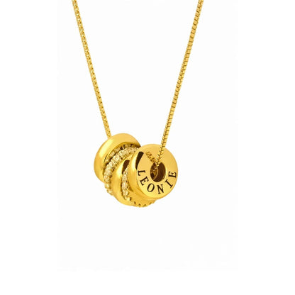 Collana Personalizzata con Nome, Zirconia e Placcatura Oro 18K