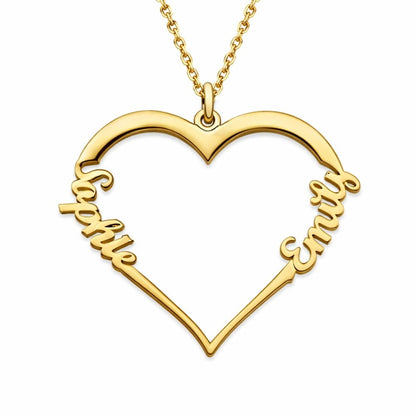 Collana Cuore Personalizzata con Nomi in Acciaio