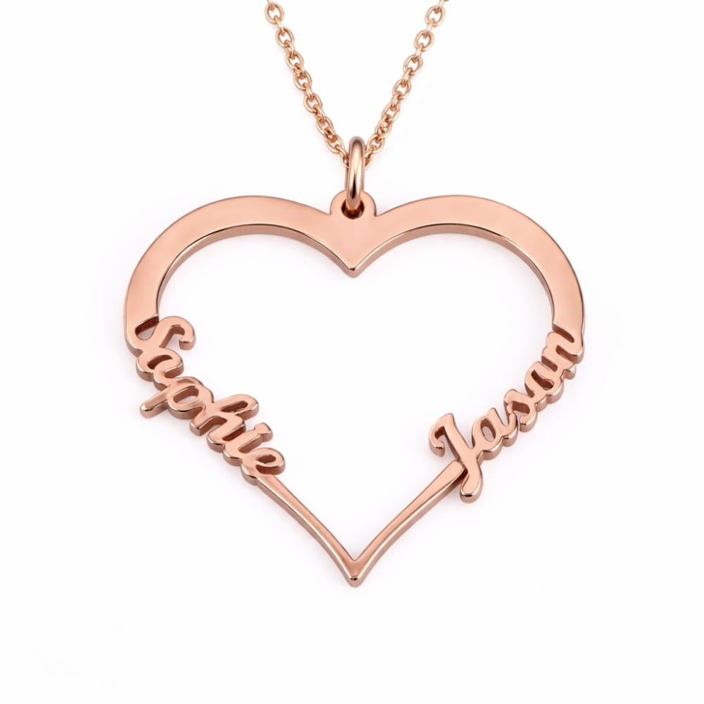 Collana Cuore Personalizzata con Nomi in Acciaio