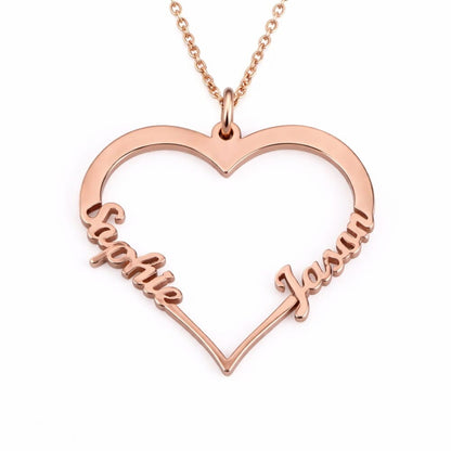 Collana Cuore Personalizzata con Nomi in Acciaio