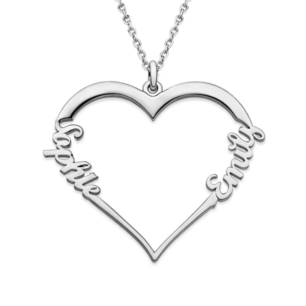 Collana Cuore Personalizzata con Nomi in Acciaio