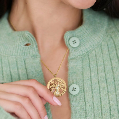 Collana Albero della Vita con Nomi incisi e Zirconi