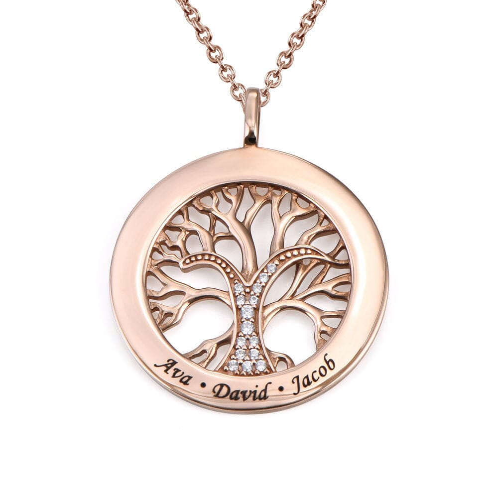 Collana Albero della Vita con Nomi incisi e Zirconi