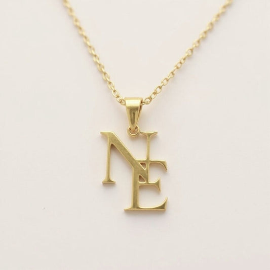 Collana Personalizzata Iniziali Intrecciate Cuore Oro Argento