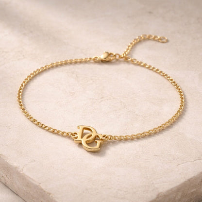 Bracciale Personalizzato Iniziali Intrecciate Acciaio