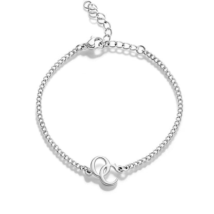 Bracciale Personalizzato Iniziali Intrecciate Acciaio