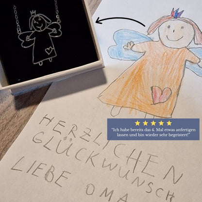Collana Personalizzata con Disegno Bambini Acciaio Oro