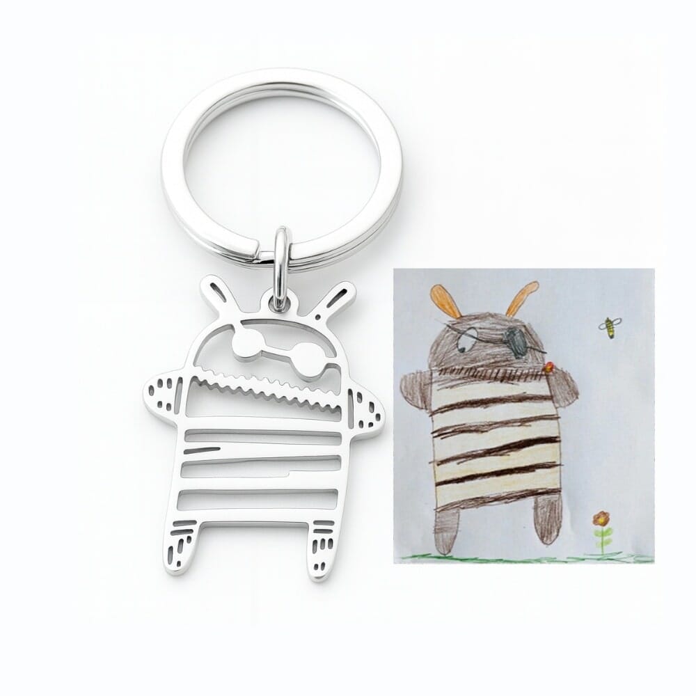 Collana Personalizzata con Disegno Bambini Acciaio Oro