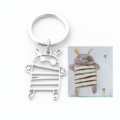 Collana Personalizzata con Disegno Bambini Acciaio Oro
