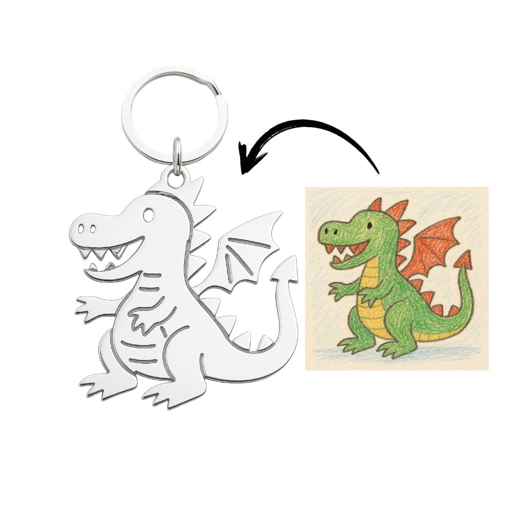 Collana Personalizzata con Disegno Bambini Acciaio Oro