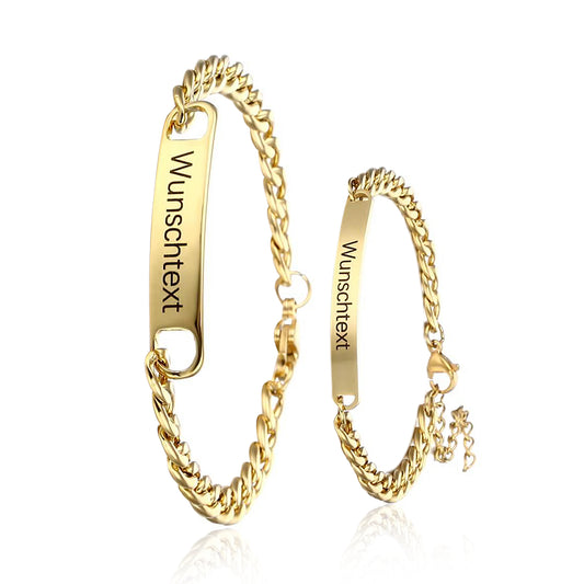 set bracciali personalizzabili per coppia in acciaio
