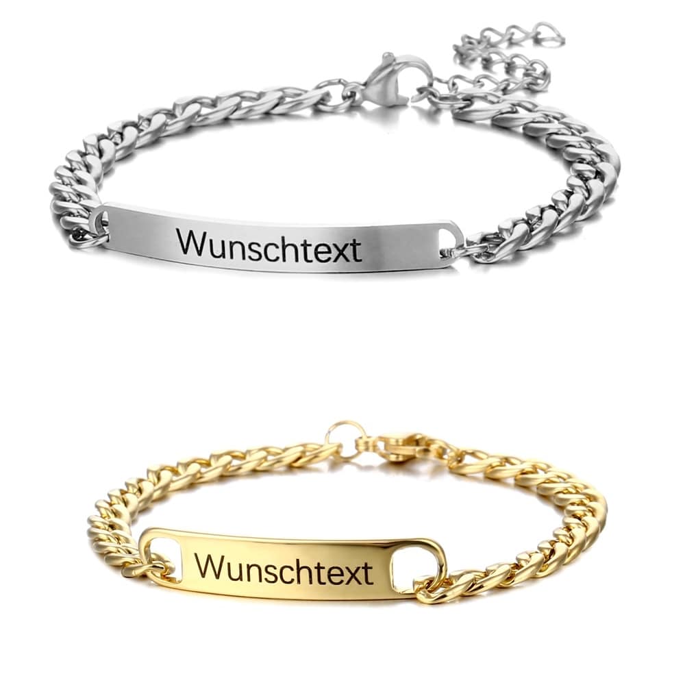 set bracciali personalizzabili per coppia in acciaio