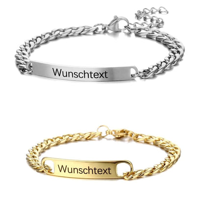 set bracciali personalizzabili per coppia in acciaio