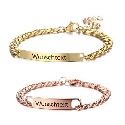 set bracciali personalizzabili per coppia in acciaio