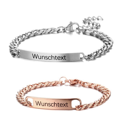 set bracciali personalizzabili per coppia in acciaio