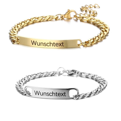set bracciali personalizzabili per coppia in acciaio