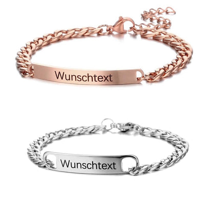 set bracciali personalizzabili per coppia in acciaio