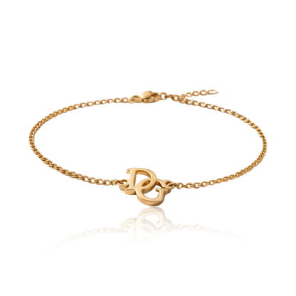 set collana e bracciale con iniziali intrecciate personalizzabili