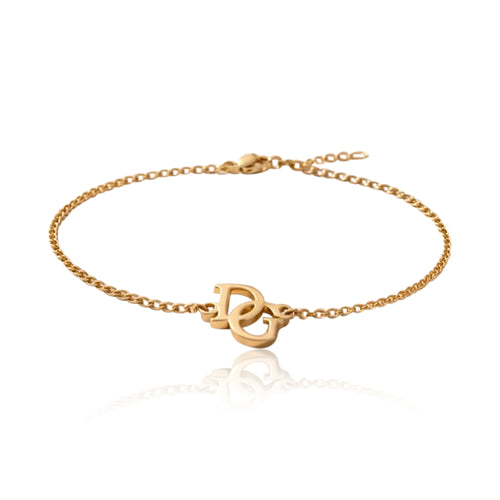 Set Collana e Bracciale con Iniziali Intrecciate Personalizzabili