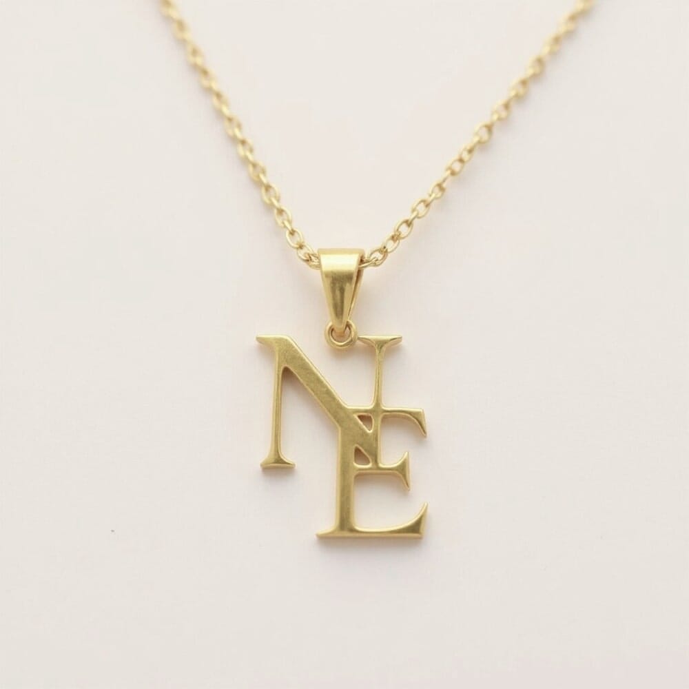 set collana e bracciale con iniziali intrecciate personalizzabili