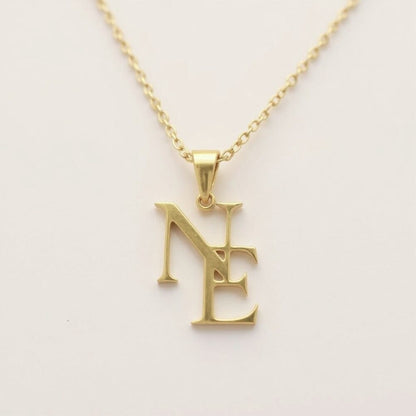 set collana e bracciale con iniziali intrecciate personalizzabili