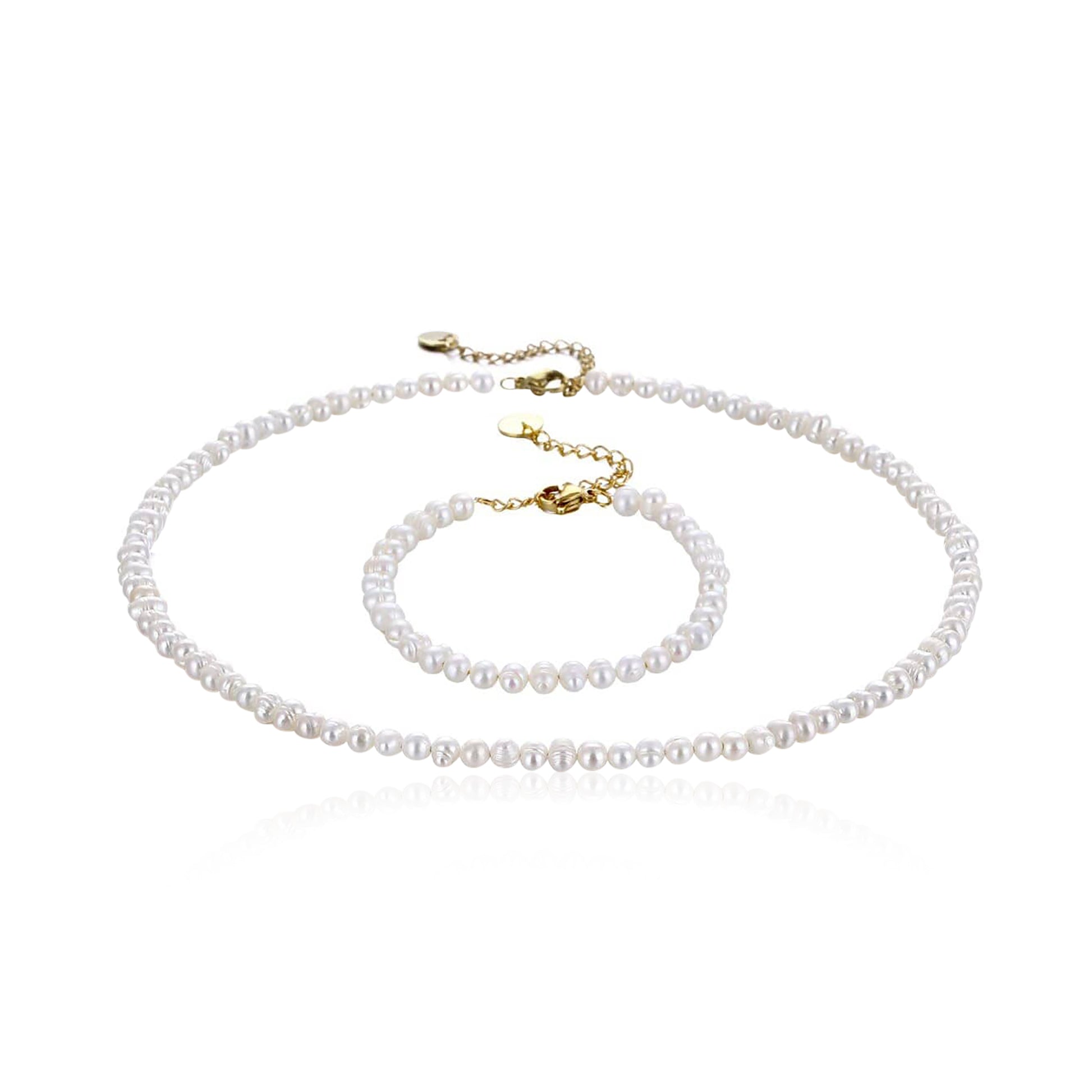set gioielli perle dacqua dolce personalizzabile acciaio