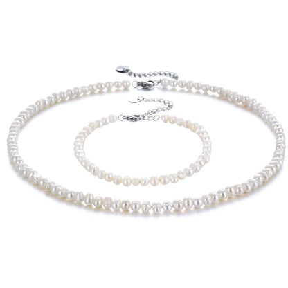 set gioielli perle dacqua dolce personalizzabile acciaio