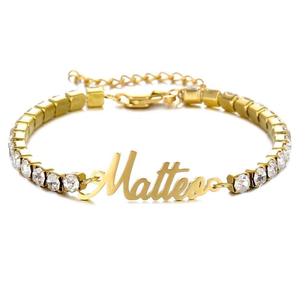 Bracciale Tennis Personalizzato Inciso in Acciaio