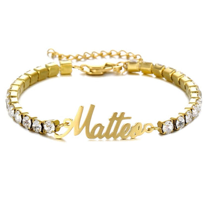 Bracciale Tennis Personalizzato Inciso in Acciaio