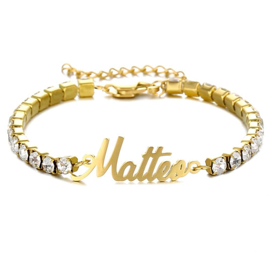 Bracciale Tennis Personalizzato Inciso in Acciaio