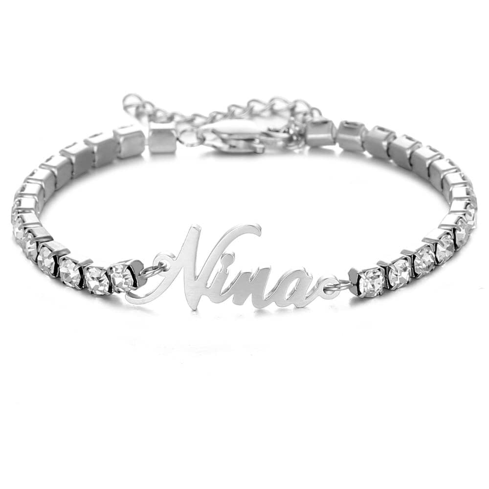 Bracciale Tennis Personalizzato Inciso in Acciaio