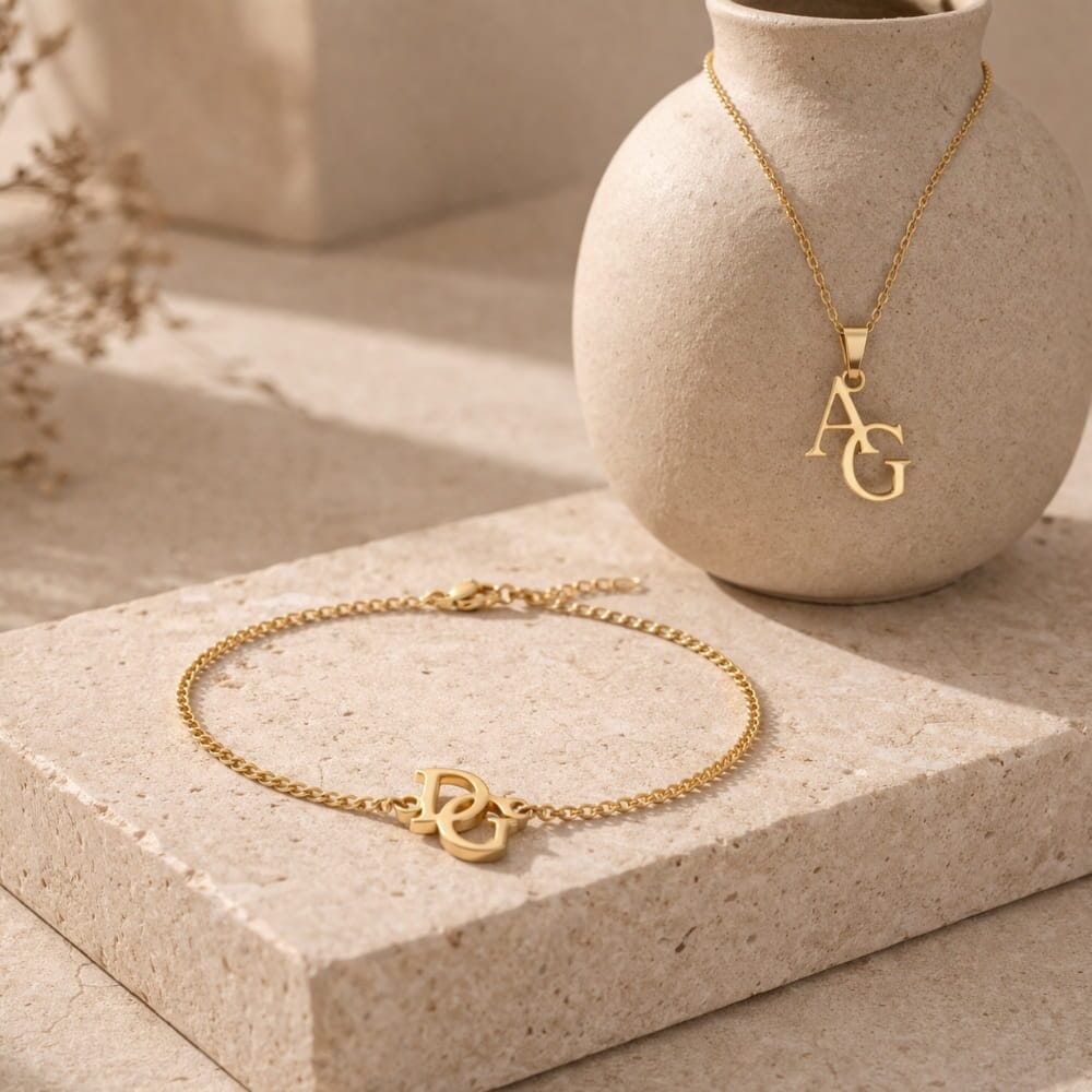 Collana Personalizzata con Iniziali Intrecciate Argento